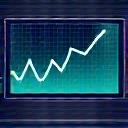 グラフが動く監視モニターのアイコン